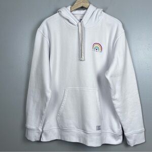 Life Is Good Women's Cotton Blend Rainbow Pullover Hooded Sweatshirt Size XL